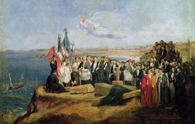 Enterrement du vicomte de Chateaubriand (1768-1848) à Grand-Bé, 19 juillet 1848